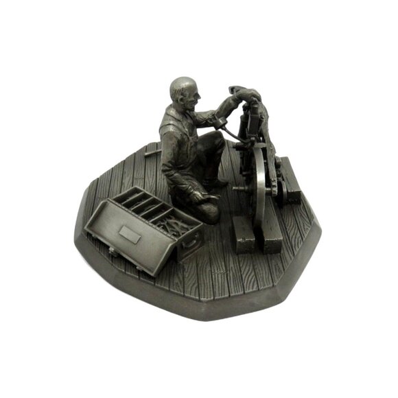 DEUTSCHES MUSEUM Gottlieb Daimler Pewter Metal Figurine Sculpture Vintage - Picture 3 of 10